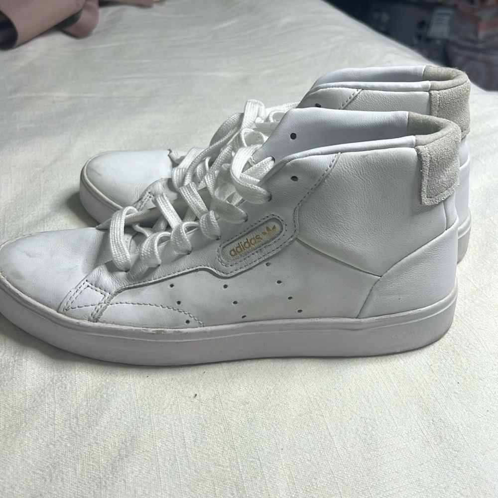 Adidas leather high top shoes